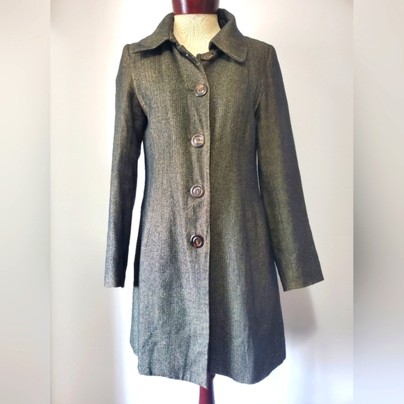 Cue Metallic Button-Up Coat - Picture 1 of 12